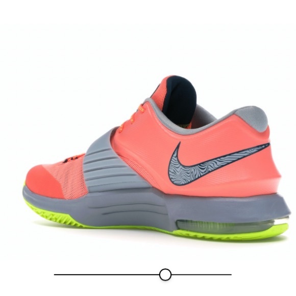 Nike ORANGE gray logo sports athletic KD 7 SNEAKERS shoes training basketball - Picture 3 of 11